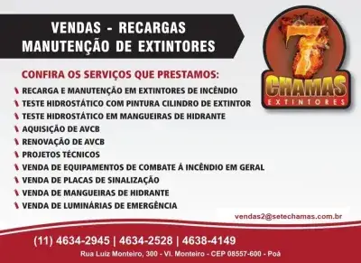 7 CHAMAS | Extintores e Equipamentos de Combate a Incêndios